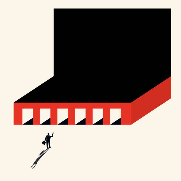 istock Business concept. Search for opportunities and overcome the path in development. Minimalist design. Vector 1284715745