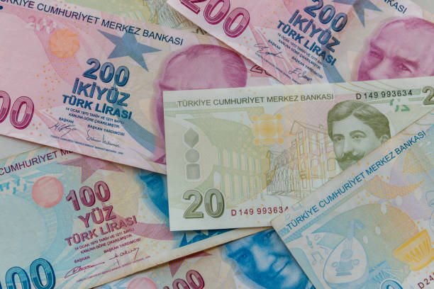 istock Background of the different turkish lira banknotes 1284716982