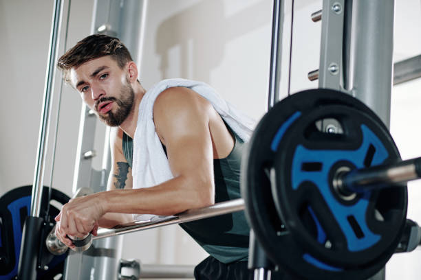istock Handsome young bearded sportsman 1284720424