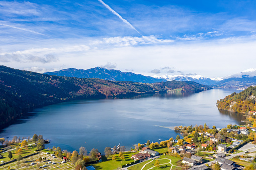 Millstätter See. Beautiful lake in Carinthia in the Austrian Alps during autumn time.