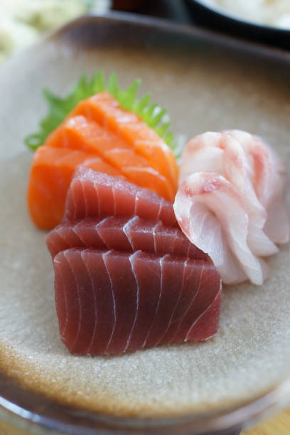 istock Raw fish sashimi traditional Japanese food set 1284722115