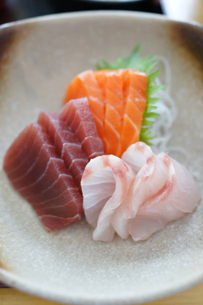 istock Raw fish sashimi traditional Japanese food set 1284722226