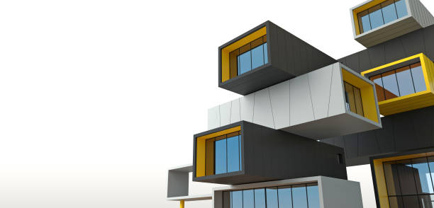 istock Conceptual terraced skyscraper building from block containers. 1284722277