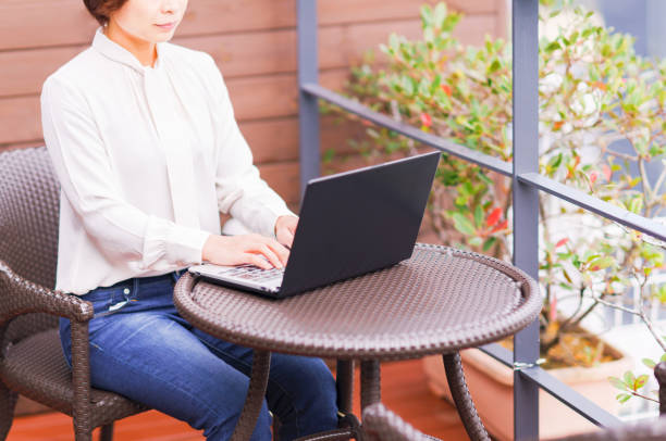 istock remote work at terrace in Japan 1284730053