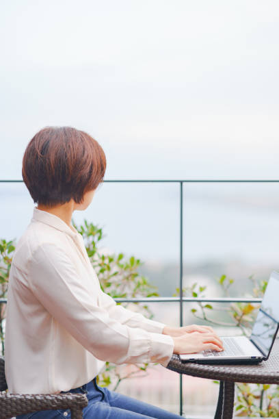 istock remote work at terrace in Japan 1284730073