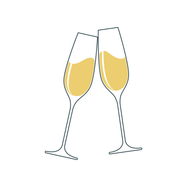glas - champagnerglas stock-grafiken, -clipart, -cartoons und -symbole