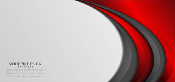 Abstract modern red and grey gradient curved on white background with copy space for text. Abstract modern red and grey gradient curved on white background with copy space for text. Vector illustration red frame stock illustrations