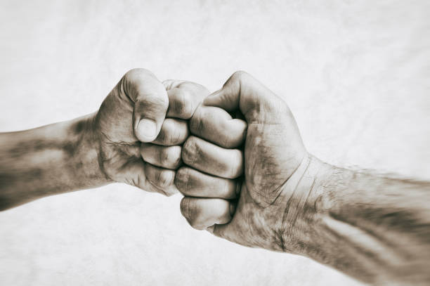 istock Concept of confrontation, fight, domestic violence. 1284747135