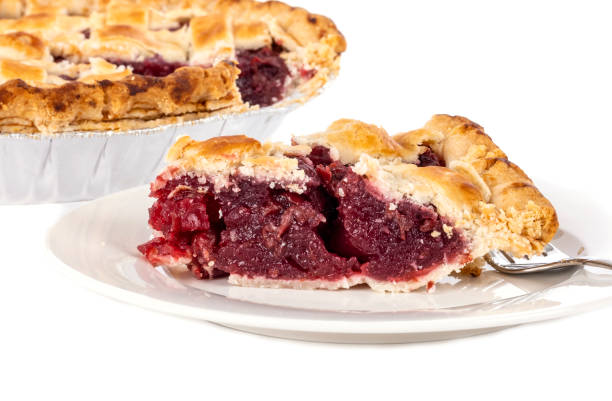 istock A Slice of Cooked Cherry Pie on a White Porcelain Plate with a Fork 1284747362