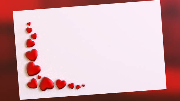 istock Valentine's background with red hearts and a white greeting card with copy space 1284747649