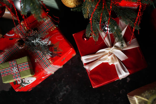 istock Christmas gifts. Happy New Year 1284752485