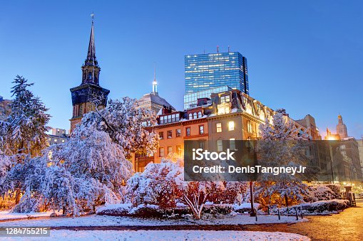istock Snow covered Boston Public Garden 1284755215