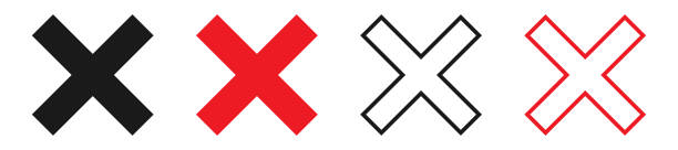 istock Cross symbol collection on white background. Black and red wrong sign. X icon in bold and outline design. Reject and cancel vector illustration. Error pictogram. Re cross. EPS 10. 1284755392