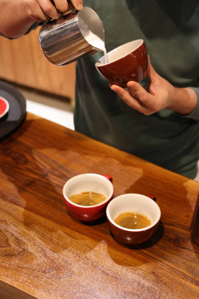 istock Barista make coffee cup latte art 1284755758