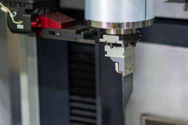 istock Close-up scene of graphite rib electrode for EDM process. 1284759508