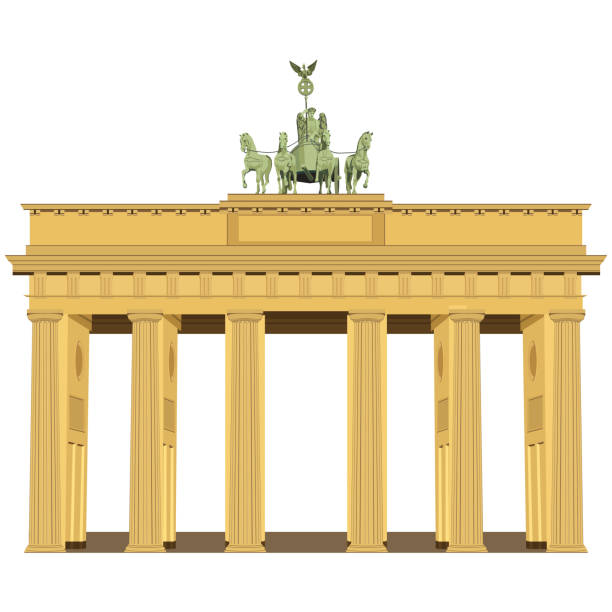 Brandenburg Gate on white The Brandenburg Gate located in Pariser Platz in the city of Berlin, Germany brandenburger tor stock illustrations