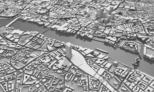 3d map of London 3d map of London city map stock pictures, royalty-free photos & images