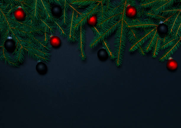 istock Christmas decoration on black background 1284763856
