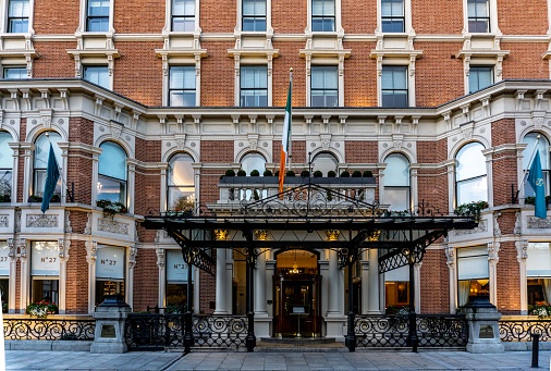The Shelbourne Hotel, St. Stephens Green, Dublin. This five star hotel is part of the Marriot franchise.