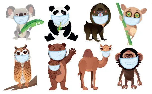 Vector illustration of Animals and Mask
