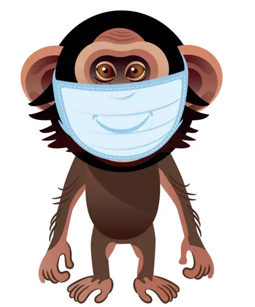 Vector illustration of Chimpanzee and Mask