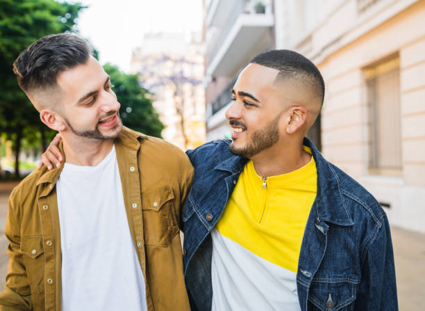 Gay couple spending time together.