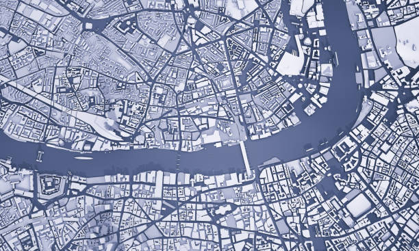런던의 3d 지도 - 도시지도 일러스트 뉴스 사진 이미지