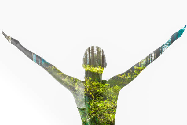 istock Double exposure of woman and forest 1284778650