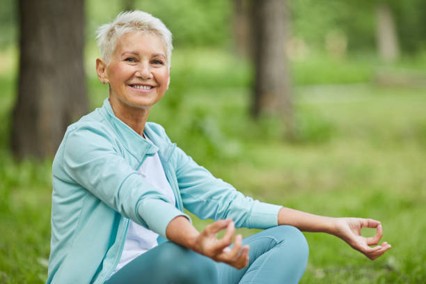 istock Cheerful Woman Starting Meditation 1284779219
