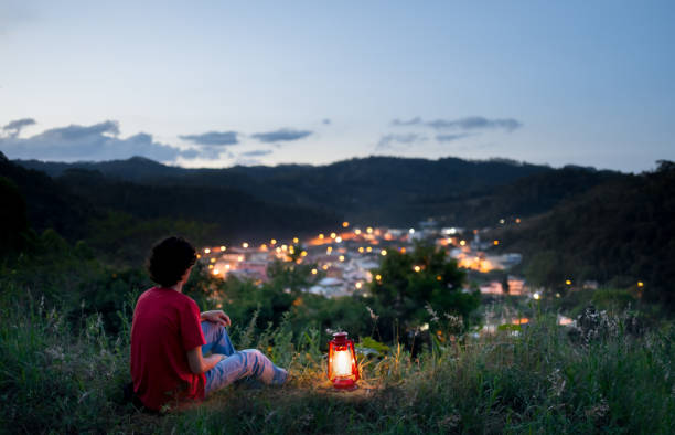 istock Kerosene lamp and Electric power 1284781174