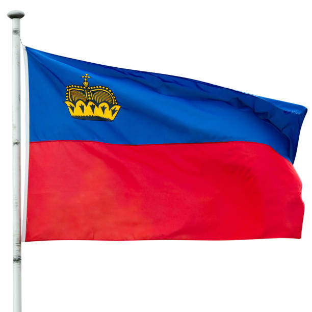 istock Liechtenstein flag in white background 1284781580