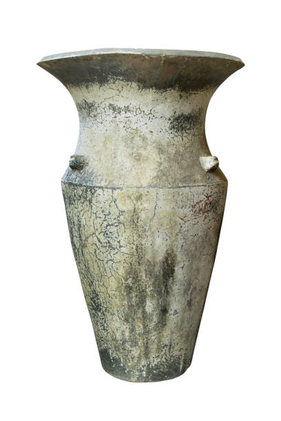 istock Decorative Vintage Style Large Terracotta Pot Isolated on White Background with Clipping Path 1284781758
