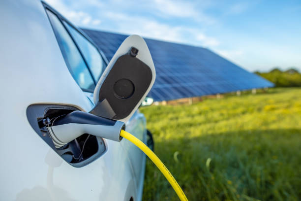 istock Close up of electric car charging 1284783763