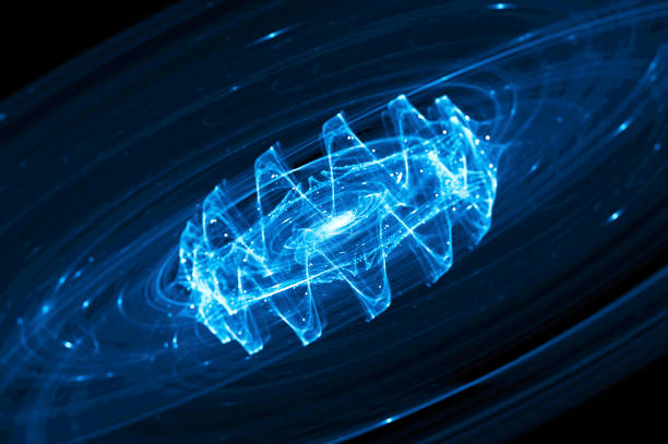 onda gravitacional brillante azul en el espacio profundo - onda gravitacional fotografías e imágenes de stock