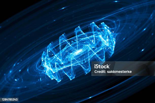 Blue Glowing Gravitational Wave In Deep Space Stock Photo - Download Image Now - Gravitational Wave, Black Hole - Space, Neutron
