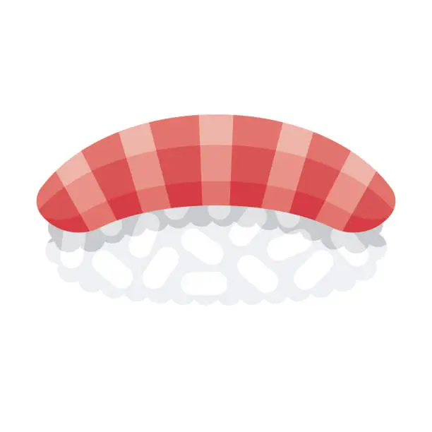 Vector illustration of Otoro Fatty Tuna Sushi Icon on Transparent Background