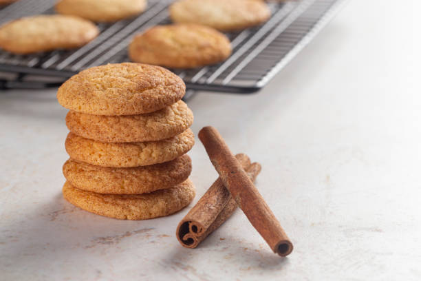 istock Classic Snickerdoodle Cookies on a Marble Countertop 1284787086