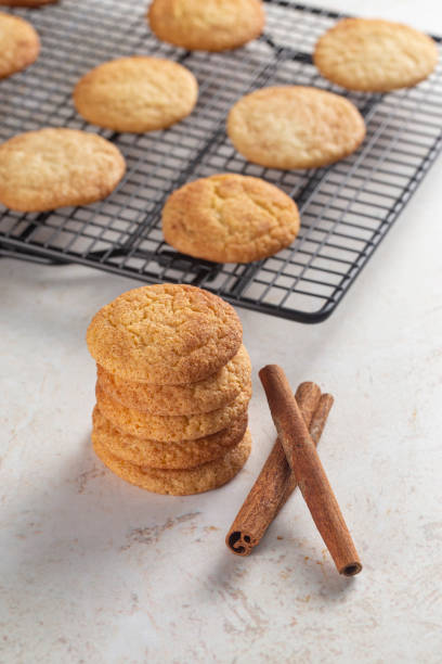 istock Classic Snickerdoodle Cookies on a Marble Countertop 1284787246