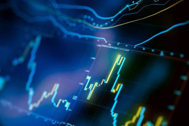 istock Financial Trading Charts Close-Up on Digital Display 1284788388