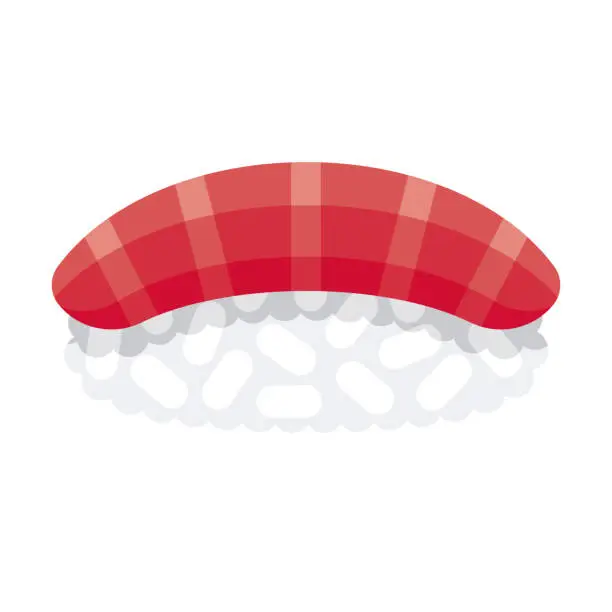Vector illustration of Maguro Tuna Sushi Icon on Transparent Background