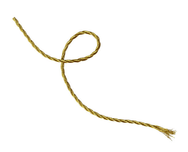 istock Twisted golden metallic rope 1284788534