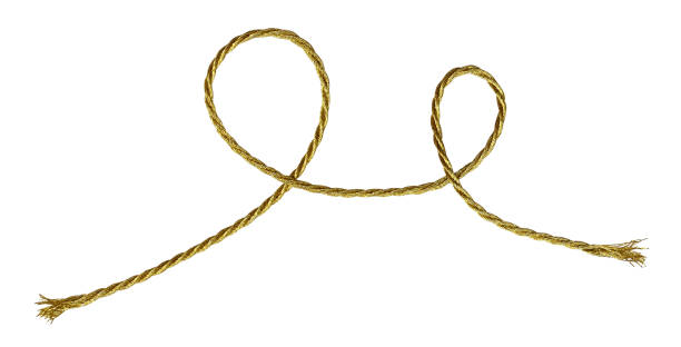 istock Twisted golden metallic rope 1284788538