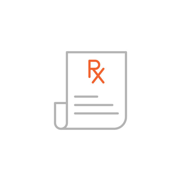Rx Icon with Editable Stroke Recipe Icon with Editable Stroke medicare icons stock illustrations
