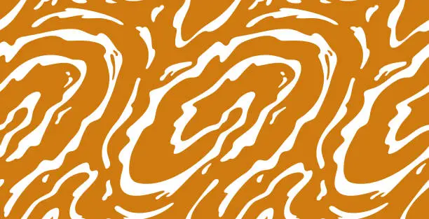 Vector illustration of Vector Seamless Pattern with Flowing Salted Caramel. Abstract Sweet Texture. Creative Food Background for Packaging Design, Borders and Advertisement