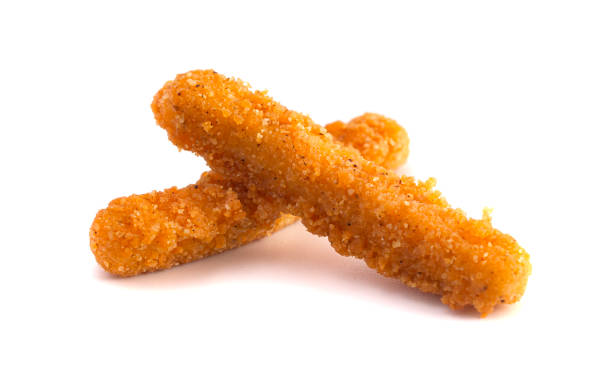 istock Two Chicken Fries isolated on a White Background 1284791607