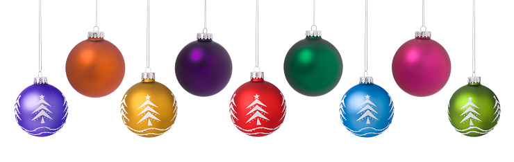 Three christmas ball on a white background. 3D illustration