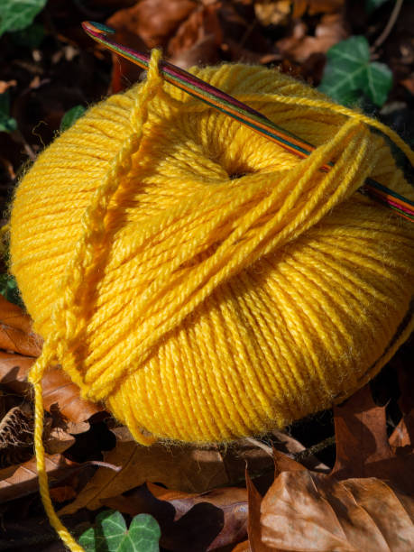 Autumn themed crochet background