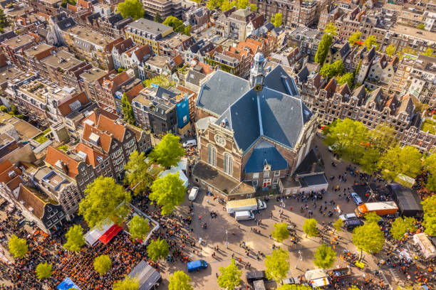 istock Aerial view over Noorderkerk and Jordaan 1284809685