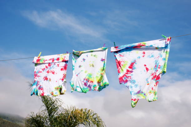 istock Tie Dye T-Shirts on Washing Line 1284811471