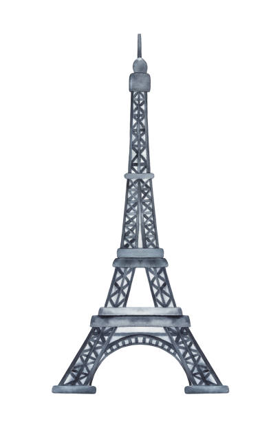 istock Watercolor of beautiful Eiffel Tower, symbol of Paris. One single object. Hand painted watercolour sketchy drawing, cutout clipart element for design decoration, greeting card, print, sticker, poster. 1284815947
